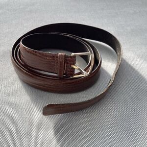 Brown leather Mens dress belt.  BLT0004